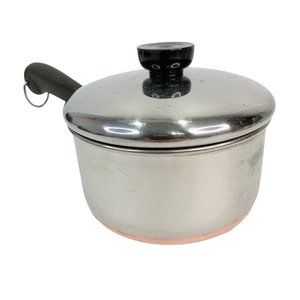 Revere Ware 1.5 Quart Sauce Pan With Lid Vintage Copper Clad Bottom Rome NY